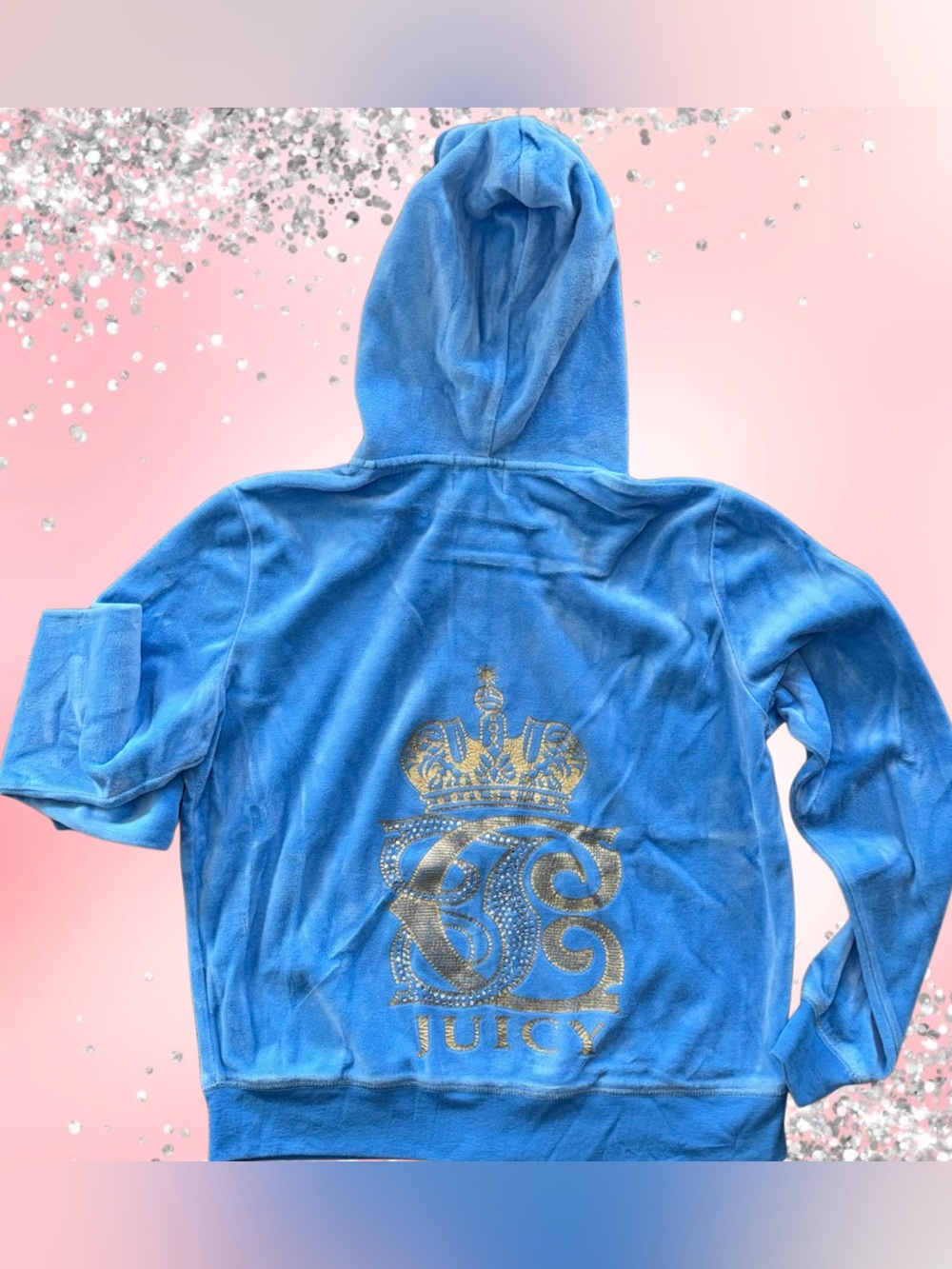 Juicy Couture Sky Blue Velour Zip Hoodie & Joggers - Picture 4 of 14